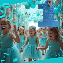 Load image into Gallery viewer, Solid Blue Number One Pinata for Kids, Handmade Pinata for One Year Old, First Birthday Party Decor, Fun Party Favor, Perfect Gift for Kids ñ