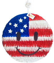 Load image into Gallery viewer, 16" American Emoticon Pinata Happy 4th Pinata Patriotic Fourth of July