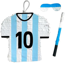 Load image into Gallery viewer, Soccer Jersey Pinata, blue and White Football Pinata for Kids, Sports Themed Fun Party Supplies, Soccer Birthday Party Decorations (Copy)
