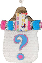 Load image into Gallery viewer, Bottle Pinata with Bow, Baby Girl Pinata with Pink & Gold Glitter Accents, Baby Shower Decorations, Kids Birthday Party Supplies, 20" Size