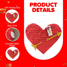 Load image into Gallery viewer, Heart Piñata Red Color Valentine’s Day Pinata