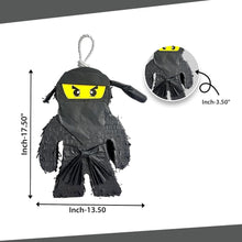 Load image into Gallery viewer, Black Ninja Pinata with Stick and Blindfold Ninja Themed Birthday Party Decoration Party Decor for Martial Arts Themed Events Kids Supplies