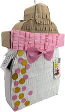 Load image into Gallery viewer, Baby Bottle Pinata with Pink Bow & Gold Glitter Accents, Baby Girl Shower Decoration, Princess Themed Birthday Party Pinata