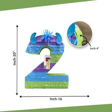 Load image into Gallery viewer, Monster Bash Number Two Pinata, Multicolored Monster Themed Kids Birthday Party Supplies and Decorations, Monster Party Pinata