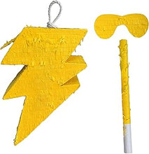 Load image into Gallery viewer, Yellow Lightning Bolt Pinata - Electrify Your Party with Fun and Festive Decor!