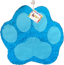 Load image into Gallery viewer, Dog Paw Pinata for Puppy Birthday Party, Blue Pet Party Supplies, Animal Themed Pinata, Pet Lover Gift, Paw Print, 17x4x17 Inches