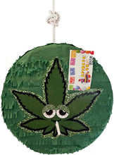 Load image into Gallery viewer, Green Hemp Leaf Piñata for Adults Happy 420 Party Decorations, Ideal for Bachelorette Celebrations - Unique Hemp Leaf Theme