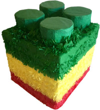 Load image into Gallery viewer, Multicolor Building Block Pinata Green Top