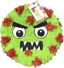 Load image into Gallery viewer, Corona Piñata Virus Green Color Covid Theme Party Covid Themed Birthday Quarantined Birthday Stay Safe You Are Not Invited Themed Party