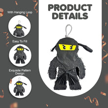 Load image into Gallery viewer, Black Ninja Pinata with Stick and Blindfold Ninja Themed Birthday Party Decoration Party Decor for Martial Arts Themed Events Kids Supplies