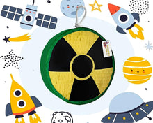 Load image into Gallery viewer, Science Piñata 16” Round Mad Scientist Themed Piñata Radiation Symbol Scientists Party Supplies Decoration