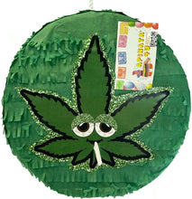 Load image into Gallery viewer, Green Hemp Leaf Piñata for Adults Happy 420 Party Decorations, Ideal for Bachelorette Celebrations - Unique Hemp Leaf Theme