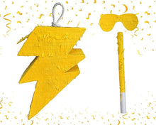 Load image into Gallery viewer, Yellow Lightning Bolt Pinata - Electrify Your Party with Fun and Festive Decor!