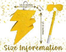 Load image into Gallery viewer, Yellow Lightning Bolt Pinata - Electrify Your Party with Fun and Festive Decor!