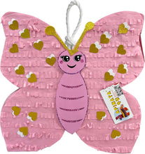 Load image into Gallery viewer, Large 17" Pink & Gold Butterfly Piñata Butterfly Theme Birthday Party Supplies Butterfly Decoration