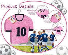 Load image into Gallery viewer, Soccer Jersey Pinata Pink Color 17” Argentina Soccer Player Team Birthday Party Supplies Decoration Teens Kids Futbol Champion