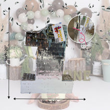 Load image into Gallery viewer, Silver Number 1 Pinata, Silver Theme Party Supplies, First Birthday Decoration, Kids 1st Birthday Celebration