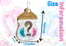 Load image into Gallery viewer, Gender Reveal Baby Bottle Pinata - Adorable Footprints Design for Your Gender Reveal Party, Unveil He or She with Exciting Decorations