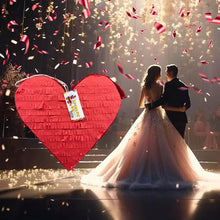 Load image into Gallery viewer, Red Heart Pinata, Wedding Supplies, Bridal Shower & Valentines Day Gift, Heart Pinata for Weddings & Anniversaries, 17 X 17 X 4 Inches