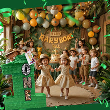 Load image into Gallery viewer, Large Green Number One Pinata, Jungle Theme for Kids Party, Animal Print Birthday, Boys and Girls 1st Birthday, Safari Theme Decor