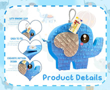 Load image into Gallery viewer, Blue Baby Elephant Pinata Great for Baby Shower First Birthday 1st Bday It's a Boy Baby Shower