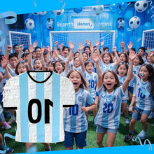 Load image into Gallery viewer, Soccer Jersey Pinata, blue and White Football Pinata for Kids, Sports Themed Fun Party Supplies, Soccer Birthday Party Decorations (Copy)