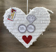 Load image into Gallery viewer, Wedding Heart Piñata with Mr & Mrs Wedding Rings
