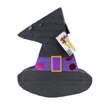 Load image into Gallery viewer, Black & Purple Witch Hat Pinata, Halloween Birthday Party Decoration, Holiday Celebration Party Supplies, Witch Hat Pinata, Birthday Party