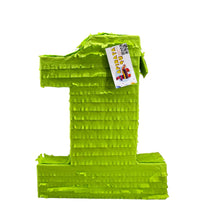 Load image into Gallery viewer, Number One Pinata for First Birthday Party Celebration, Solid Blank Green Color, Great for DIY Themes, Kids Party Supplies, Ready to Ship