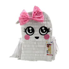 Load image into Gallery viewer, Ghost Pinata with Pink Bow, Girls Birthday Celebration Pinata, Pink Bow Halloween Party Supplies, Kids Party Decoration, Spooky Celebrations