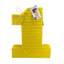 Load image into Gallery viewer, Yellow Number One Pinata, Decorative Party Game for Kids, Perfect First Birthday Celebration Decor, Party Favor Pinata for First Birthday