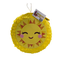 Load image into Gallery viewer, Yellow Smiling Sunshine Pinata, Sun Theme Party Decoration, Tropical Birthday Celebration, You Are My Sunshine, 16-Inch Cute Emoji Decor