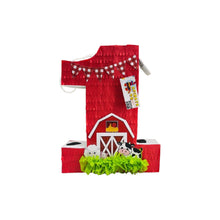Load image into Gallery viewer, Red Number One Pinata, Kids Birthday Farm Party Decorations, First Birthday Celebration Pinata, Farm Theme Fun Party Supplies, Gift for Kids