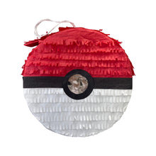 Load image into Gallery viewer, Red and White Ball Pinata, Perfect for Poke Ball Themed Parties, Kids Birthday Celebrations, Fun and Colorful Party Decor, Ready to Ship