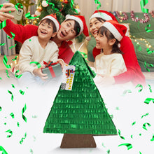 Load image into Gallery viewer, Christmas Tree Themed Pinata, Green and Brown Color Pinata, Holiday Party Celebration, Christmas Party Favor, Woodland Birthday Party Decor