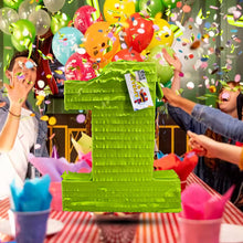 Load image into Gallery viewer, Number One Pinata for First Birthday Party Celebration, Solid Blank Green Color, Great for DIY Themes, Kids Party Supplies, Ready to Ship
