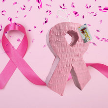 Load image into Gallery viewer, Pink Ribbon Awareness Symbol Pinata, Pancreatic Cancer, Human Trafficking, Lupus Support, Perfect for Fundraising and Gift Giving Supplies
