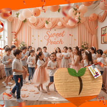 Load image into Gallery viewer, Peach Pinata, Fruit Themed Party Decorations for Birthday, Sweet as a Peach Celebration, Healthy Eating Party Pinata, Farm Party Decorations