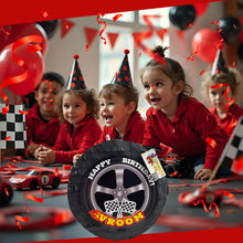 Load image into Gallery viewer, Race Car Tire Pinata, Black Checkered Flag Design, Motorsport Theme Party Decor, Kids Birthday Supply, Speed & Race Track Celebration Pinata
