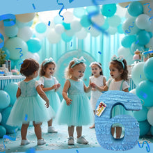 Load image into Gallery viewer, Blue Number Six Pinata, 6th Birthday Celebration Large Number Pinata Kids Party Decor, Solid Color Blank Number Six Themed Fun Party Decor