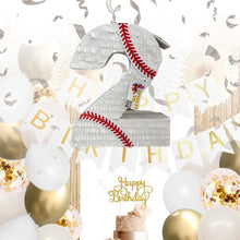 Load image into Gallery viewer, Number Two Pinata, Baseball Themed Pinata for Second Birthday, Sports Birthday Party Decor, Baseball Themed Party Favor, for Baseball Lovers