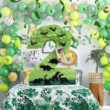 Load image into Gallery viewer, Number Two Green Pinata, Dinosaur Themed, Perfect for Second Birthday, Kids Fun Party Decoration, Dinosaur Birthday Party Supplies and Decor