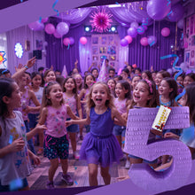 Load image into Gallery viewer, Number 5 Purple Color Pinata, Fifth Anniversary Decor, Kids Birthday Party Gift, Handmade Number Pinata for 5th Birthday Party Celebration