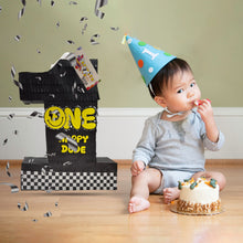 Load image into Gallery viewer, One Happy Dude Number 1 Pinata for 1st Birthday Celebration, Gold and Black Theme Party Decorations, Kids Party Supplies & Favors, 20 Inches