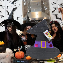 Load image into Gallery viewer, Black & Purple Witch Hat Pinata, Halloween Birthday Party Decoration, Holiday Celebration Party Supplies, Witch Hat Pinata, Birthday Party