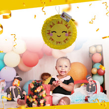Load image into Gallery viewer, Yellow Smiling Sunshine Pinata, Sun Theme Party Decoration, Tropical Birthday Celebration, You Are My Sunshine, 16-Inch Cute Emoji Decor