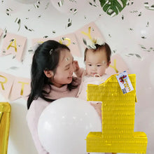 Load image into Gallery viewer, Yellow Number One Pinata, Decorative Party Game for Kids, Perfect First Birthday Celebration Decor, Party Favor Pinata for First Birthday