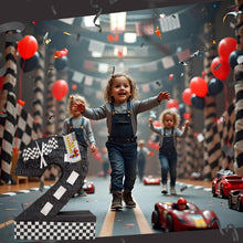 Load image into Gallery viewer, Racing Number 2 Pinata, Perfect for Race Car Themed Celebrations, black Checkered Flag Design for 2nd Birthday Party, Party Game for Kids