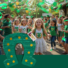 Load image into Gallery viewer, St. Patrick's Horseshoe Green Color Pinata with Shamrock Accents Clover Shamrock Lucky Theme, Green Irish Party Gift, Birthday Celebrations