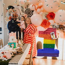 Load image into Gallery viewer, Rainbow Theme Number One Pinata, 1st Birthday Party Decor, Kids Party Supplies, 1st Anniversary Decoration, Fun Party, Birthday Celebration